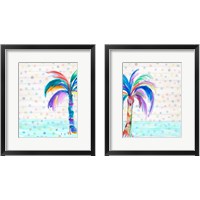 Framed 'Funky Palm on Dots 2 Piece Framed Art Print Set' border=