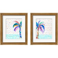 Framed 'Funky Palm on Dots 2 Piece Framed Art Print Set' border=