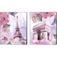 Framed 'Parisian Blossoms 2 Piece Canvas Print Set' border=