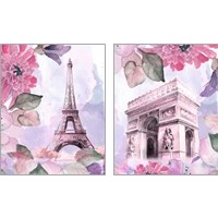 Framed 'Parisian Blossoms 2 Piece Art Print Set' border=