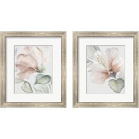 Framed 'Neutral Hibiscus 2 Piece Framed Art Print Set' border=