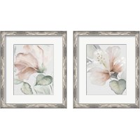 Framed 'Neutral Hibiscus 2 Piece Framed Art Print Set' border=