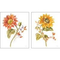 Framed 'Floursack Autumn on White 2 Piece Art Print Set' border=