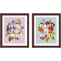 Framed 'Floral Sentiment 2 Piece Framed Art Print Set' border=