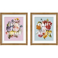 Framed 'Floral Sentiment 2 Piece Framed Art Print Set' border=