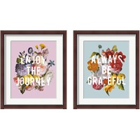 Framed 'Floral Sentiment 2 Piece Framed Art Print Set' border=