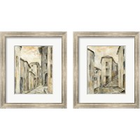 Framed 'European Village 2 Piece Framed Art Print Set' border=