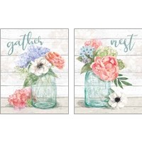 Framed 'Pastel Flower Market 2 Piece Art Print Set' border=