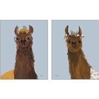 Framed 'Delightful Alpacas 2 Piece Art Print Set' border=