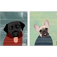 Framed 'Sweater Dog 2 Piece Art Print Set' border=