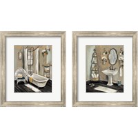 Framed 'French Bath Black 2 Piece Framed Art Print Set' border=