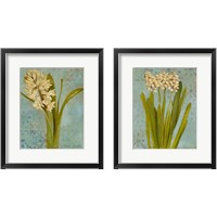 Framed 'Hyacinth on Teal  2 Piece Framed Art Print Set' border=