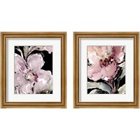 Framed 'Happy Bloom on Black 2 Piece Framed Art Print Set' border=