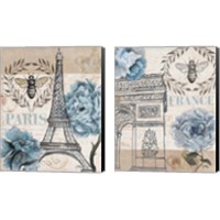 Framed 'Paris Bee 2 Piece Canvas Print Set' border=