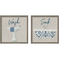 Framed 'Cottage Bath Gray 2 Piece Framed Art Print Set' border=