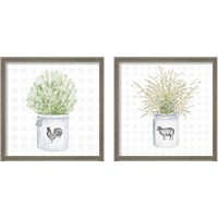 Framed 'Farm Herbs 2 Piece Framed Art Print Set' border=