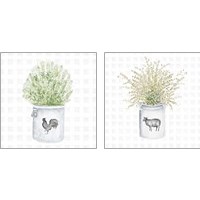 Framed 'Farm Herbs 2 Piece Art Print Set' border=