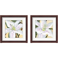 Framed 'White Lily 2 Piece Framed Art Print Set' border=
