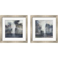 Framed 'Illuminated Treeline 2 Piece Framed Art Print Set' border=