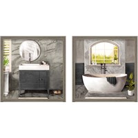 Framed 'Marble Bath 2 Piece Framed Art Print Set' border=