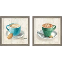 Framed 'Wake Me Up Coffee 2 Piece Framed Art Print Set' border=