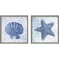 Framed 'Seashell & Starfish 2 Piece Framed Art Print Set' border=