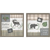 Framed 'Cabin Sweet Cabin 2 Piece Framed Art Print Set' border=