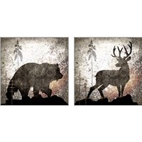 Framed 'Calling Wildlife 2 Piece Art Print Set' border=