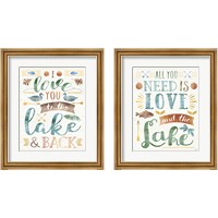 Framed 'Lake Love 2 Piece Framed Art Print Set' border=