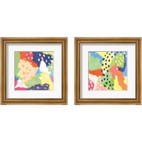 Framed 'Bright Life Blue Green 2 Piece Framed Art Print Set' border=