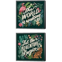 Framed 'Jungle Love 2 Piece Canvas Print Set' border=