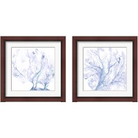 Framed 'Navy Sea Fan 2 Piece Framed Art Print Set' border=