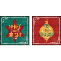 Framed 'Merry and Bright 2 Piece Art Print Set' border=