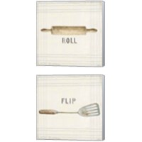 Framed 'Floursack Kitchen Sign 2 Piece Canvas Print Set' border=