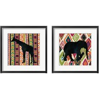 Framed 'African Animal 2 Piece Framed Art Print Set' border=