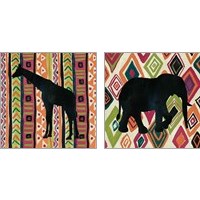 Framed 'African Animal 2 Piece Art Print Set' border=