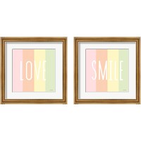 Framed 'Love Rainbow 2 Piece Framed Art Print Set' border=