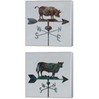 Framed 'Rural Relic Cow 2 Piece Canvas Print Set' border=