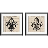 Framed 'Fleur De Lis 2 Piece Framed Art Print Set' border=