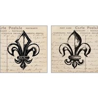 Framed 'Fleur De Lis 2 Piece Art Print Set' border=