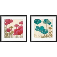 Framed 'Ladybug Flowers 2 Piece Framed Art Print Set' border=