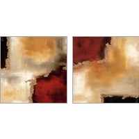 Framed 'Crimson Accent 2 Piece Art Print Set' border=