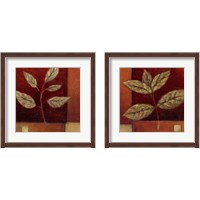 Framed 'Crimson Leaf Study 2 Piece Framed Art Print Set' border=