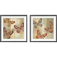 Framed 'Tropical Butterflies 2 Piece Framed Art Print Set' border=