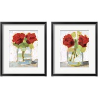 Framed 'Cut Roses 2 Piece Framed Art Print Set' border=