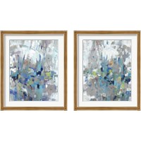 Framed 'Edgy Blues 2 Piece Framed Art Print Set' border=