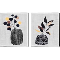 Framed 'Decorated Vase with Plant 2 Piece Canvas Print Set' border=