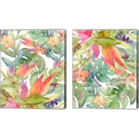 Framed 'Tropical Watercolor 2 Piece Canvas Print Set' border=