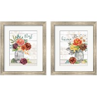 Framed 'Flower Fest 2 Piece Framed Art Print Set' border=