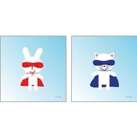 Framed 'Little Super Hero 2 Piece Art Print Set' border=